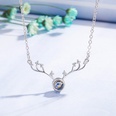 100 languages I love you diamond elk necklace projection antler pendant clavicle chainpicture12